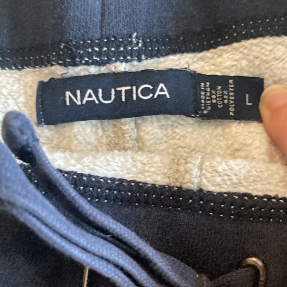 Nautica Gray Heather Drawstring Sweat Shorts - Sz L - Picture 3 of 9